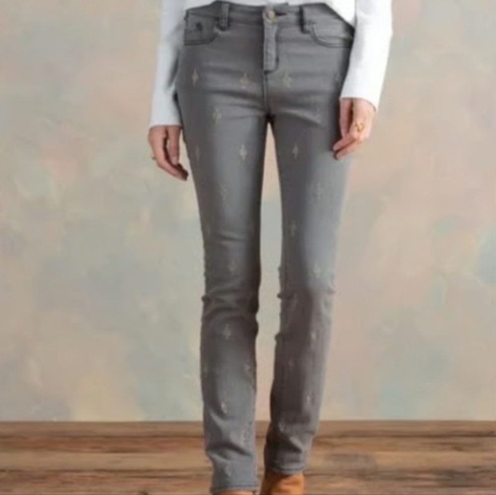 Sundance Gray Embellished Skinny‎ Jeans